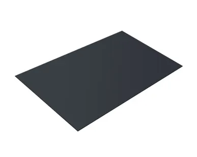 фото Плоский лист 0,5 Quarzit с пленкой RAL 7024 мокрый асфальт