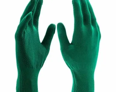 фото Перчатки Нейлон, ПВХ точка, 13 класс, цвет изумрудный, L Россия
