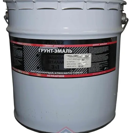 Фото №0 Грунт-Эмаль 3 в 1 (20кг) "Бриц"  1 Белая "Стандарт"