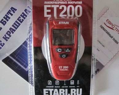 фото Толщиномер (Тестер) ETARI ЕТ-200 (Чер.+Цвет. мет.)