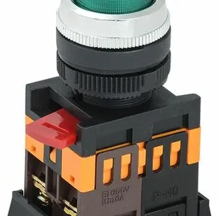 фото Кнопка ABLFP-22 зеленый d22мм неон/240В 1з 1р BBT20-A...