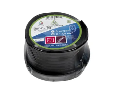 фото Кабель ВВГ-Пнг(А) 2х2.5 ок (N) 0.66кВ (бухта 5м) (шт) Альфакабель 65546