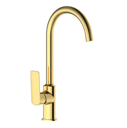 Фото №0 смеситель для кухни GOLDEN FOX Manchester латунь золото