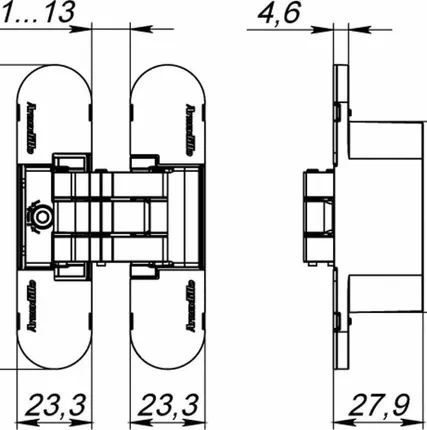 Фото №0 Петля скрытой установки Armadillo (Армадилло) с 3D-регулировкой 9540UN3D AB Бронза 2шт.