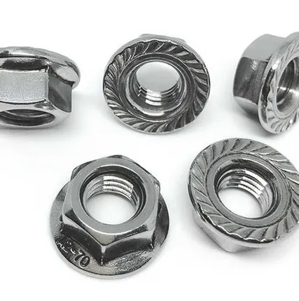 Фото №0 Гайка М10 шестигранная DIN 6923 с фланцем, нержавеющая сталь А-2