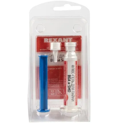 Фото №2 Флюс-гель для пайки BGA и SMD 12мл (шприц) Rexant 09-3684