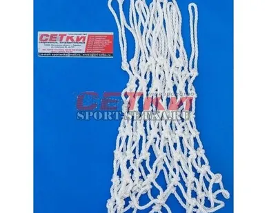 фото Сетка для баскетбольного кольца, Д 6,0 мм, белая, шнурованная, профессиональная
