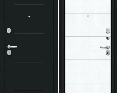 фото Входная дверь Граффити-1 Букле черное-Сноу Арт