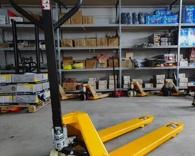 фото Гидравлическая складская тележка, рохля, г/п 2,5 тонны, нейлон (полиамид)