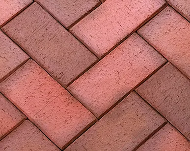 фото Клинкерная брусчатка ЛСР Ноттингем красный флэш, 200*100*50 мм
