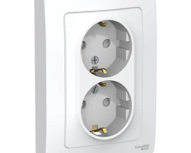 фото Розетка 2-м СП BLANCA 16А 250В защ. шторки с заземл. бел. SchE BLNRS001121