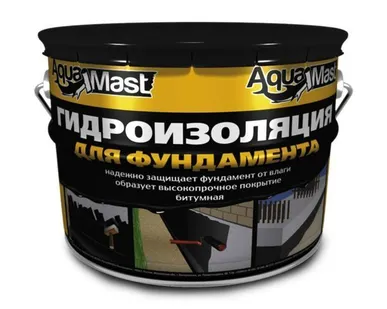 фото Мастика битумная гидроизоляция для фундамента AguaMast 18 л