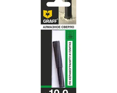 фото Сверло алмазное STANDART GRAFF, по керамограниту и плитке, 10мм, в блистере