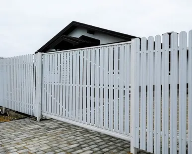 фото Откатные ворота стандарт МАСТЕРОВИТ на винтовых сваях