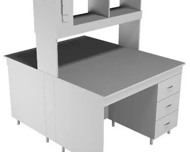 фото Физический островной стол со столешницей из химстойкого пластика НВ-1200 ОСП