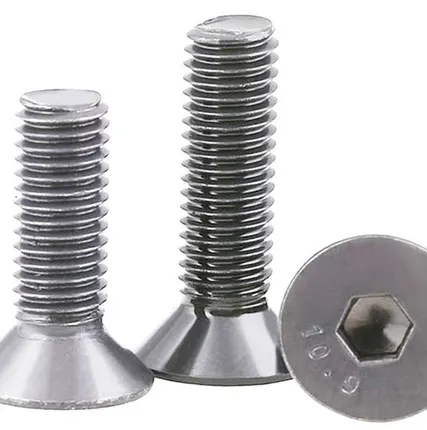 Фото №0 Винт М10 с потайной головкой и внутренним шестигранником DIN 7991, оцинкованная сталь