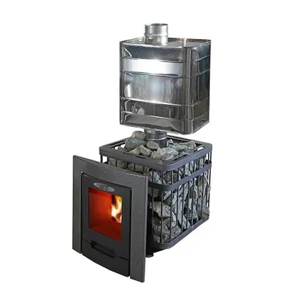 Фото №0 Дровяная печь для бани «Комета Порта», чугун. Купить в Саратове, 28 куб. м. УЗПО