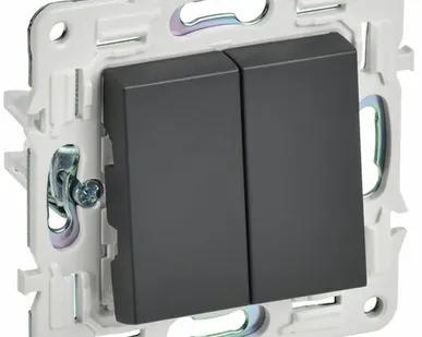 фото SKANDY Выключатель 2-клавишный 10А SK-V04T титан IEK