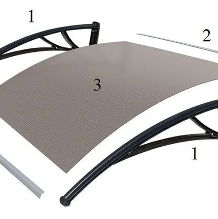 Фото №0 Навес из поликарбоната 1500х930х280 Прозрачный