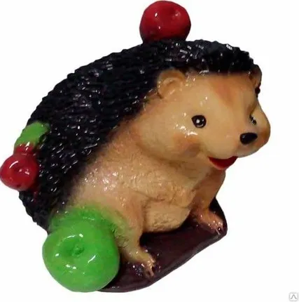 Фото №0 Фигура садовая гипсовая Ёж с яблоками, h-240мм