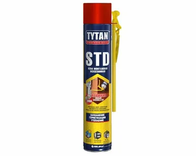 фото Пена монтажная, бытовая, всесезонная, с трубкой, 750 мл, 96548 Professional STD Эрго Tytan