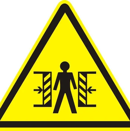 Фото №0 Знак W23 «Внимание. Опасность зажима» (пленка)