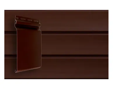 фото Сайдинг Natural-брус Grand Line Acryl темный дуб (3,0м)