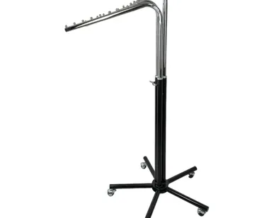 фото Вешало трехрожковое L=700мм H=1300-1800мм, черное/хром