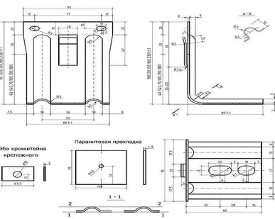 фото Крепление стеновое 200*70*70, кронштейн КР 70*70мм, оцинков. лист 2,0 мм