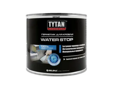 фото Герметик битумный для кровли Water Stop Tytan Professional черный 1,8кг