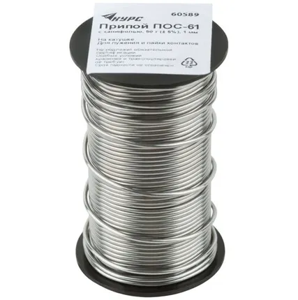 Фото №0 Припой с канифолью D 1 мм, 50 г, POS61