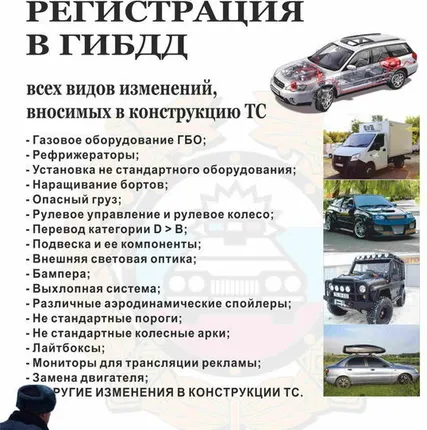 Фото №0 Регистрация в Гаи всех изменений, вносимых в конструкцию ТС