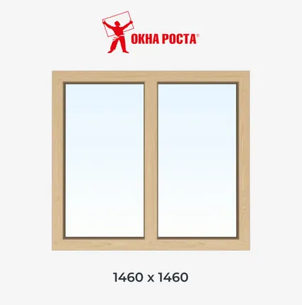 Фото №0 Деревянное окно лиственница сращенная 2-створчатое глухое 1460х1460мм