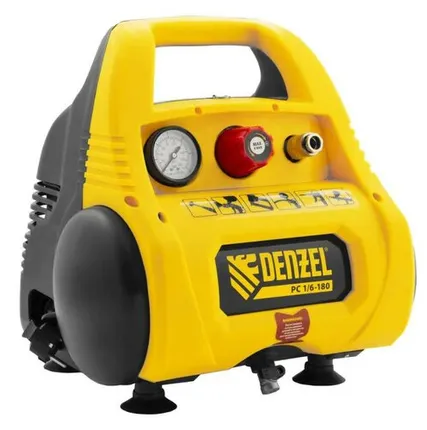 Фото №0 Компрессор воздушный безмасляный РС 1/6-180,1, 1 кВт, 180 л/мин, 6 л Denzel