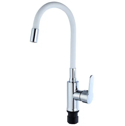 Фото №0 Смеситель для кухни TSARSBERG TSB-732-WH03 белый гибкий излив