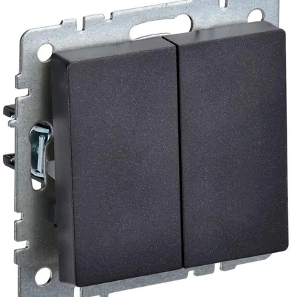 Фото №0 Выключатель 2-кл. СП BRITE ВС10-2-0-БрЧ 10А черн. IEK BR-V20-0-10-K02