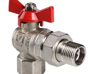 фото Кран шар. американка угл. 1/2" Base Valtec баб вн.-нар (8/96)