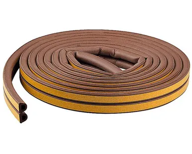 фото Уплотнитель для окон и дверей "УДАРНИК" D-профиль (9x6мм) 6м коричневый