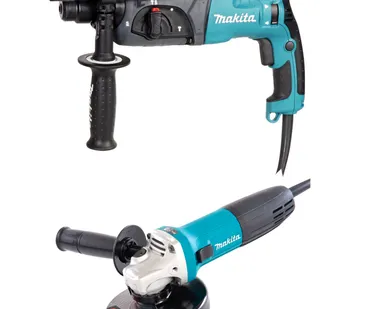 фото Набор электроинструмента Makita DK0120 (Перфоратор HR2470 и УШМ GA5030)