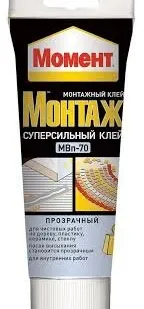 фото Клей Момент Монтаж суперсил. МВП-70, прозрачный, 185гр