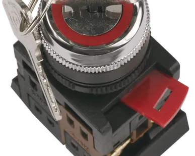 фото Переключатель АKS-22 черный с ключом на 2 фиксир.положения I-O 1з+1р ИЭК