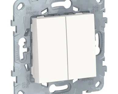 фото Механизм выключателя 2-кл. 2мод. СП Unica New IP21 (сх. 5) 250В 10AX бел. SchE NU521118