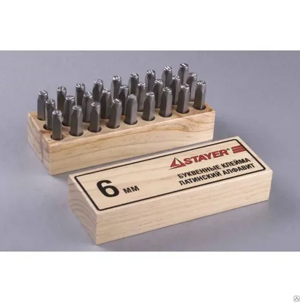 Фото №0 Клейма клеймо STAYER буквенные латинские, шрифт 6мм 21505-06