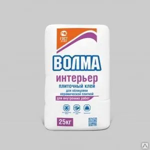 фото «ВОЛМА-ИНТЕРЬЕР» цементный плиточный клей для керамической плитки, 25 кг.