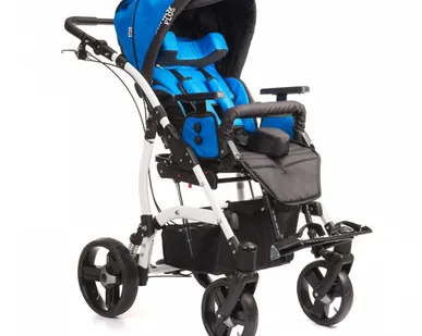 фото Кресло - коляска для детей - инвалидов JUNIOR PLUS размер 2, пневмо (Синий)