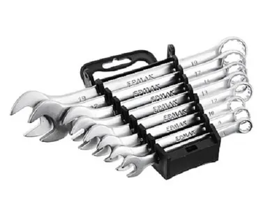 фото Набор ключей рожк.-накид.08 пр.пластик холдер,матовые CRV ЕРМАК /736-049/