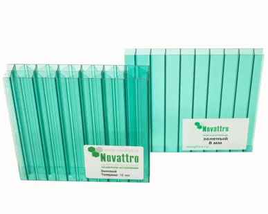 фото Поликарбонат 2100х6000х4мм (зеленый) Новаттро СафПласт 0,75кг/м2