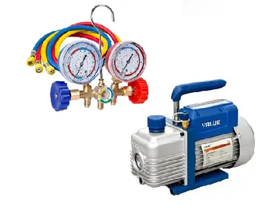 фото Вакуумный насос Value и коллектор манометрический