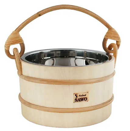Фото №0 Ведро Sawo 341-МA (3 л, осина, со вставкой из нержавейки)