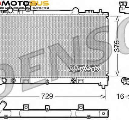 Фото №0 Радиатор, охлаждение двигателя DENSO DRM44022 Радиатор охл. ДВС MAZDA 6 2.5 i Aut. 08/07